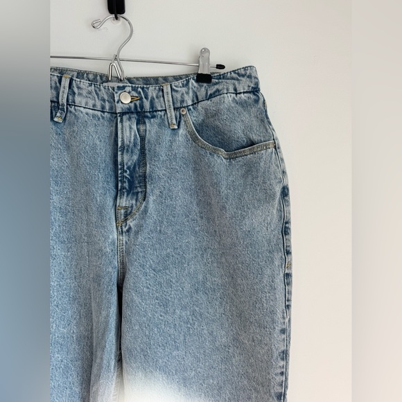 Good American 90s duster light wash high rise denim jeans women’s size 14 - Picture 3 of 11